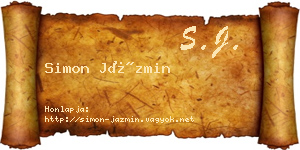 Simon Jázmin névjegykártya